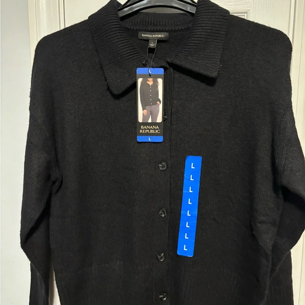 Banana Republic Ladies' Cardigan sweater size L NEW WITH TAGS black